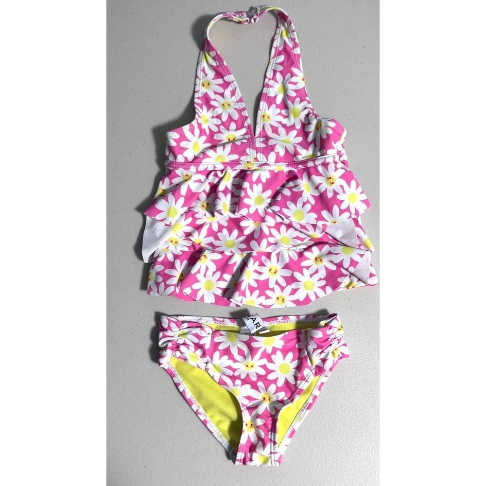 Ingear Swim Girl 4T Swimsuit‎ Halter Floral Ruffle Summer Vacation Resort 2Piece